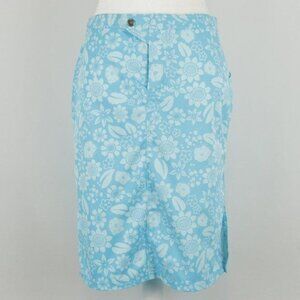 Columbia Women's Size 8 Blue Floral Stretch Knee Length Pencil Skirt